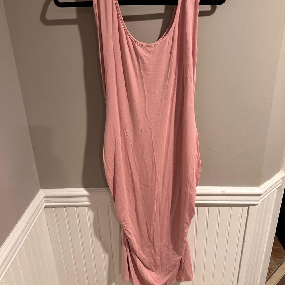 Elegant Pink Sleeveless Maternity Dress